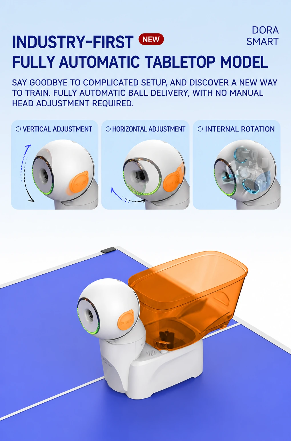 DORA Smart Pro Table Tennis Robot — product detail 2