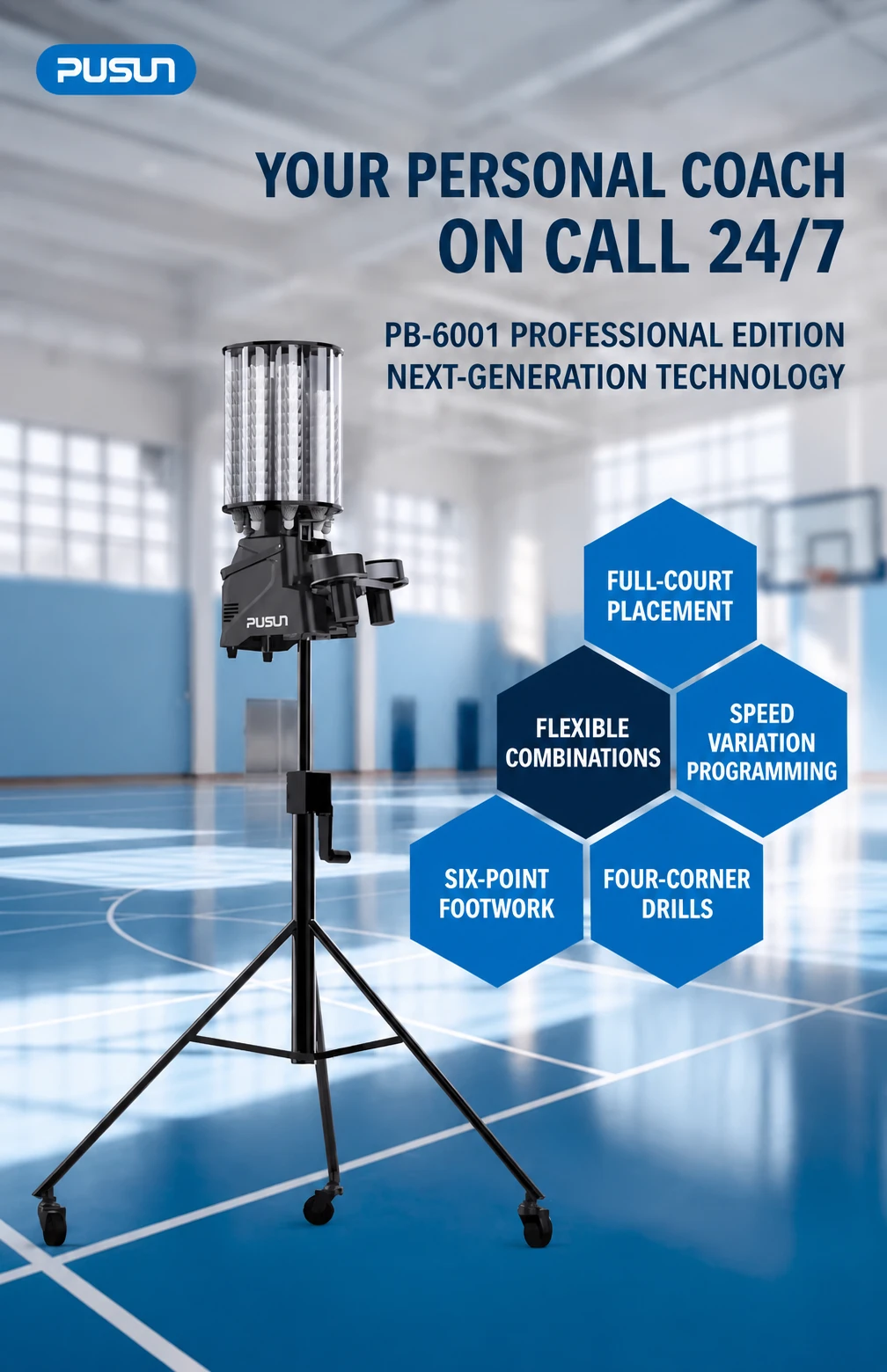 PB-6001 Professional Smart Badminton Feeding Machine — product detail 1