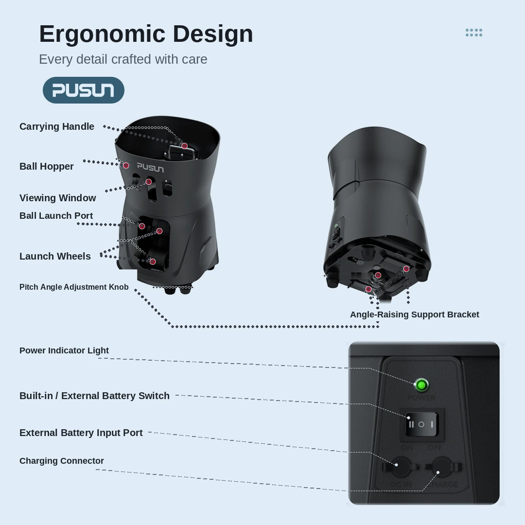 PT-MINI PRO Tennis Ball Machine — product detail 5