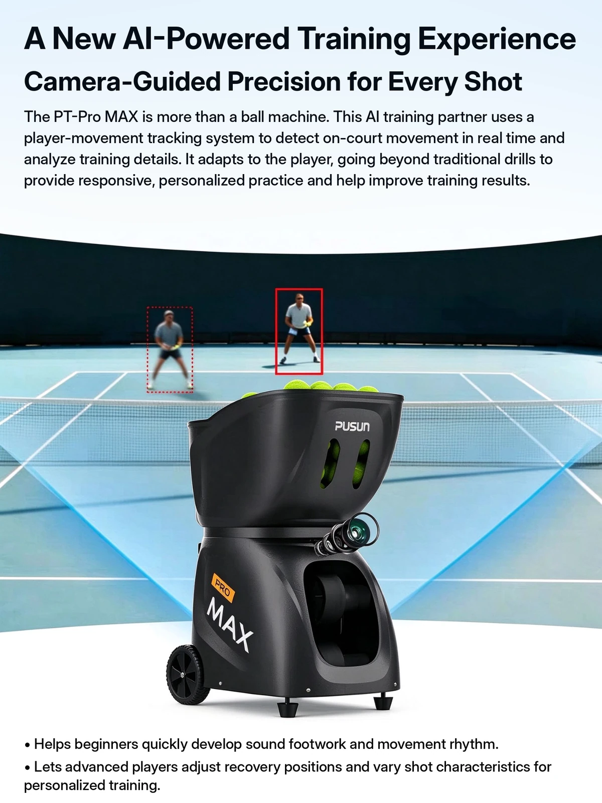 PT-PRO MAX Tennis Ball Machine — product detail 3