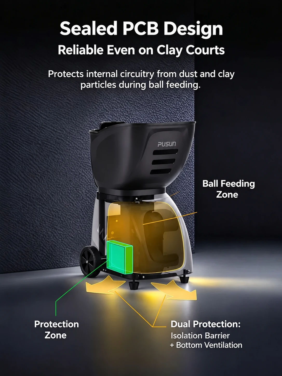 PT-MAX C Tennis Ball Machine — product detail 2