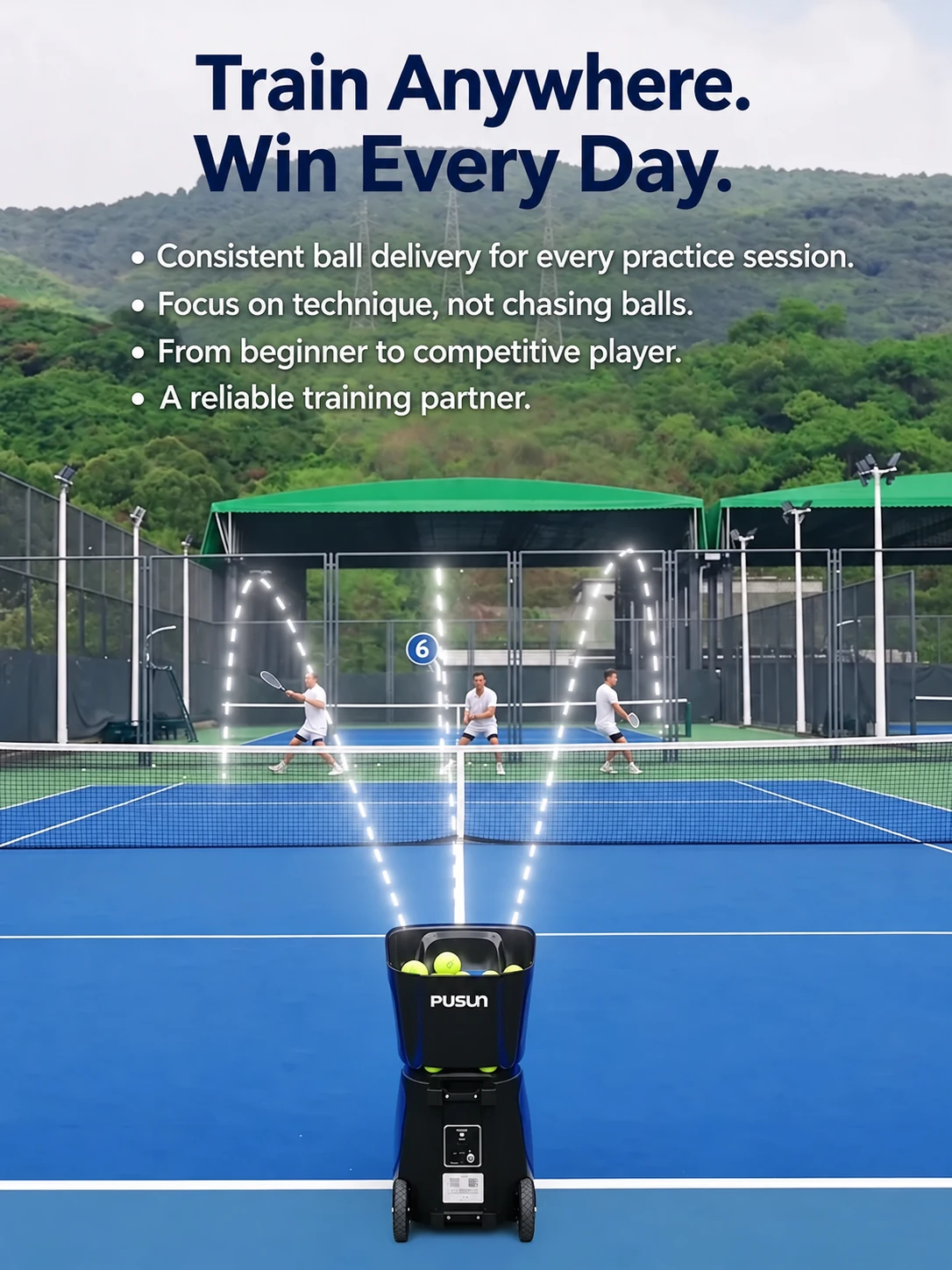 PT-MAX C Tennis Ball Machine — product detail 4