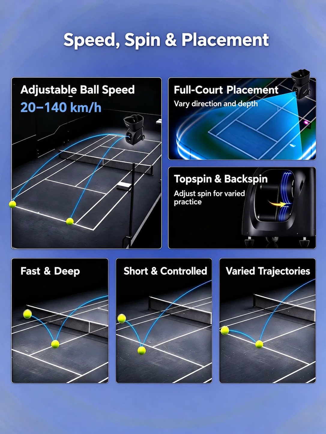 PT-MAX C Tennis Ball Machine — product detail 6