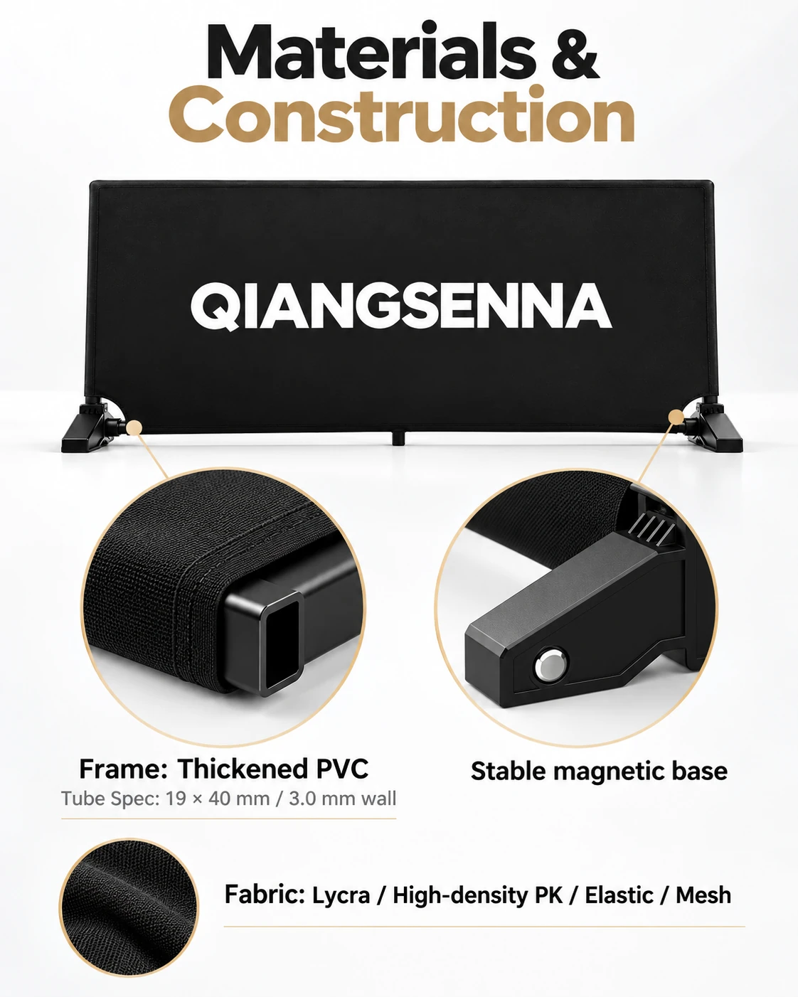 19 by 40 mm PVC flat tube with 3.0 mm wall and cover construction