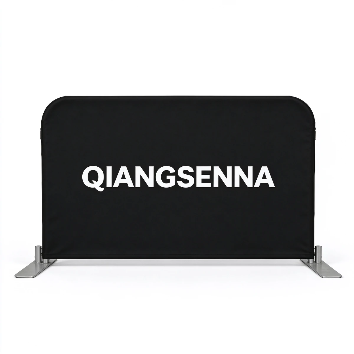 Black QIANGSENNA rounded-corner court barrier with a flat metal base