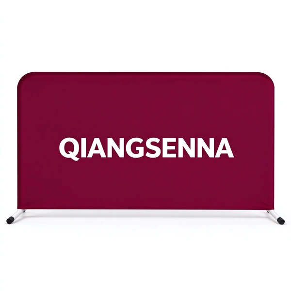 Burgundy QIANGSENNA Lycra court barrier with rounded corners and a galvanized steel frame