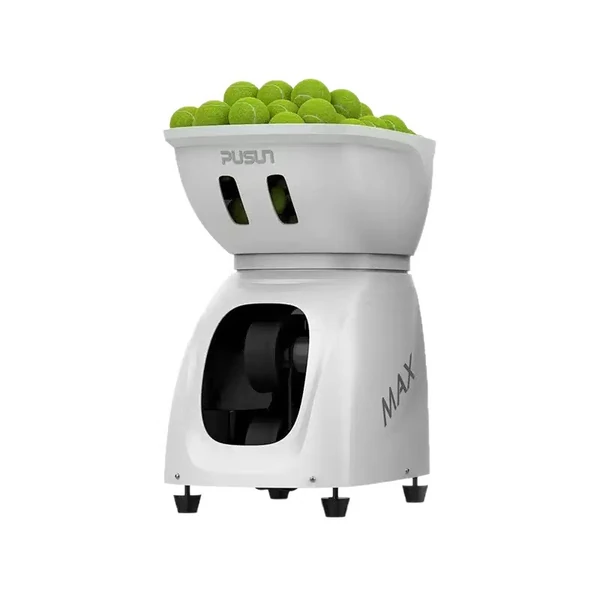 White PUSUN PT-MAX B tennis ball machine on a white background